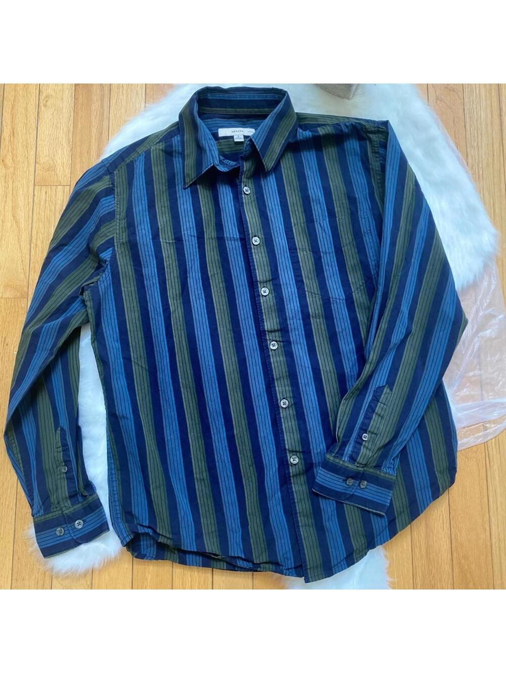 Merona Casual Long Sleeve Striped Button-Up Shirt Small